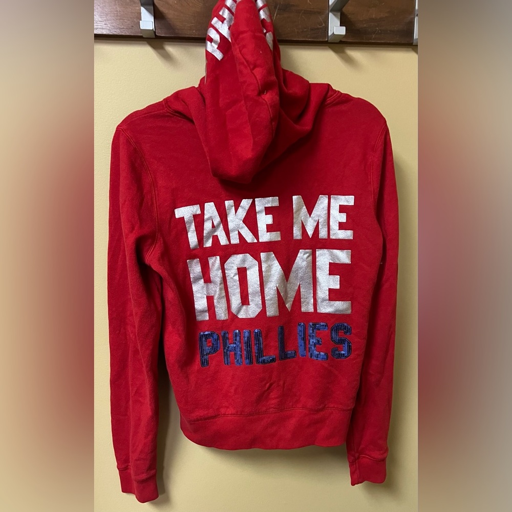 Victoria's Secret Pink Philadelphia Phillies Red Take Me Home Hoodie Rare
